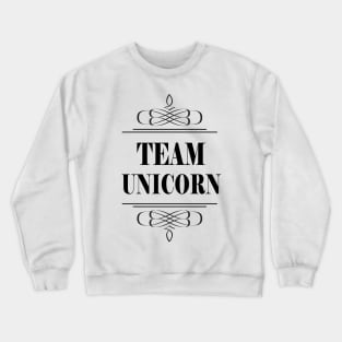 Team Unicorn Black Swirls Crewneck Sweatshirt